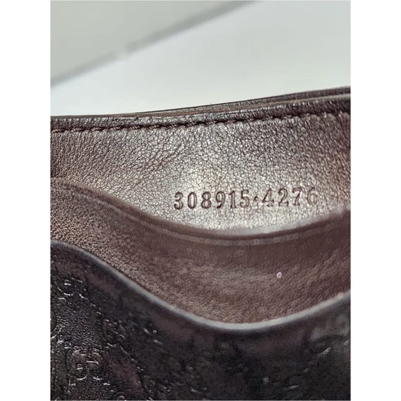 Authentic Gucci Microguccissima Pattern Leather Card Holder Brown - Picture 10 of 14